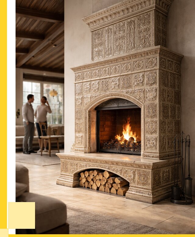 Купить изразцовый камин в Анапе от 259600 р. | ЭриданНпа