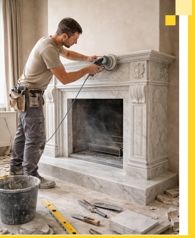 Изготовление и установка мраморных каминов в Анапе под ключ