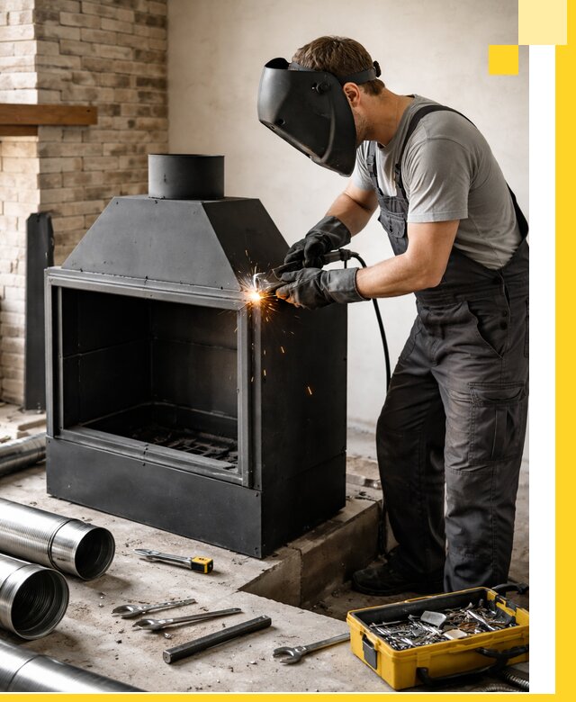 Продажа и установка металлических каминов в Анапе под ключ