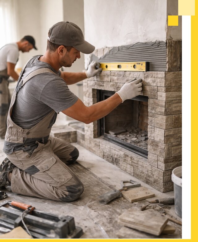 Облицовка каминов в Анапе, монтаж и отделка натуральным камнем