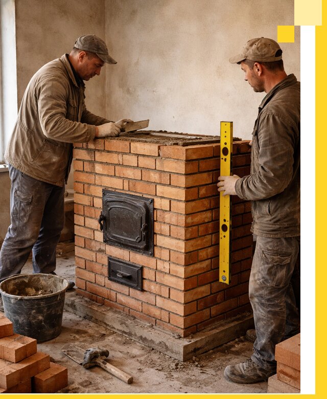 Отопительные печи под ключ в Анапе, установка и сборка