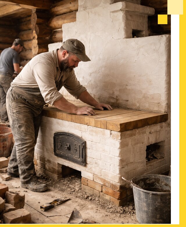 Проектирование и установка русской печи с лежанкой в Анапе