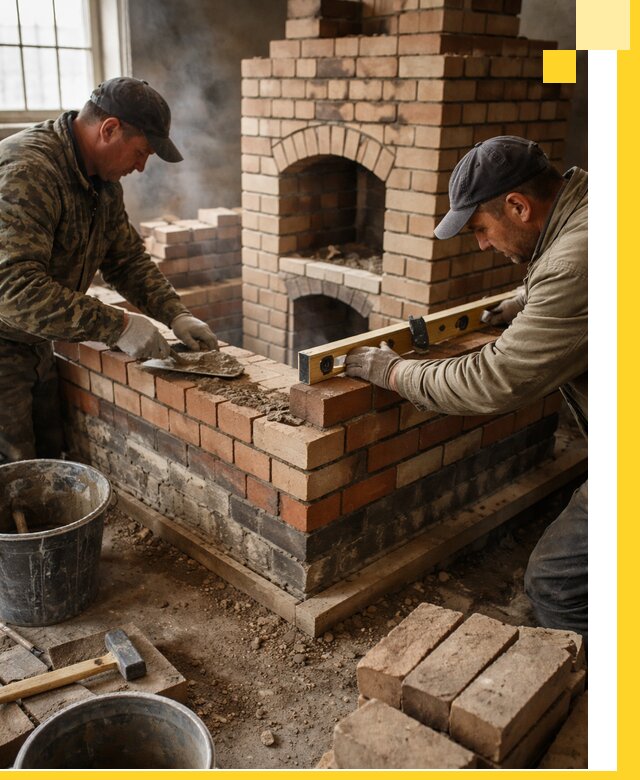 Изготовление и монтаж печей и каминов из кирпича в Анапе