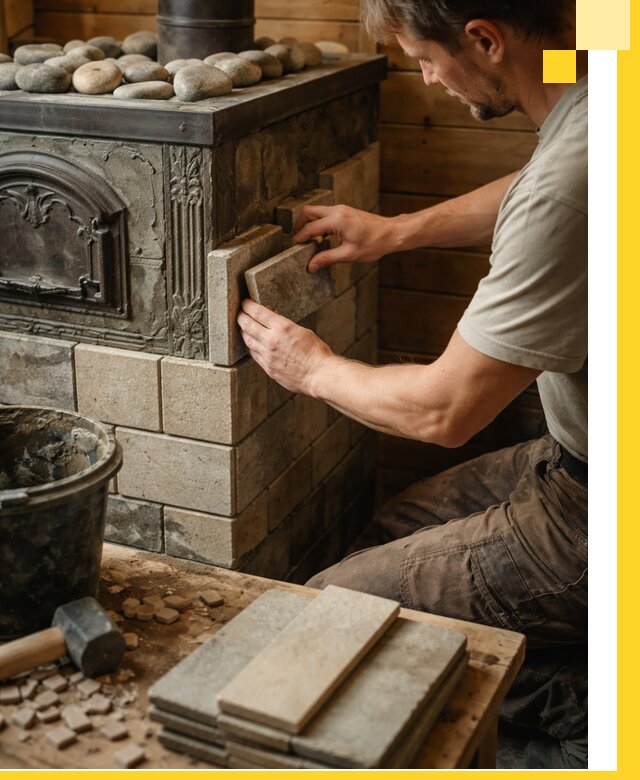 Облицовка банных печей в Анапе профессиональная отделка