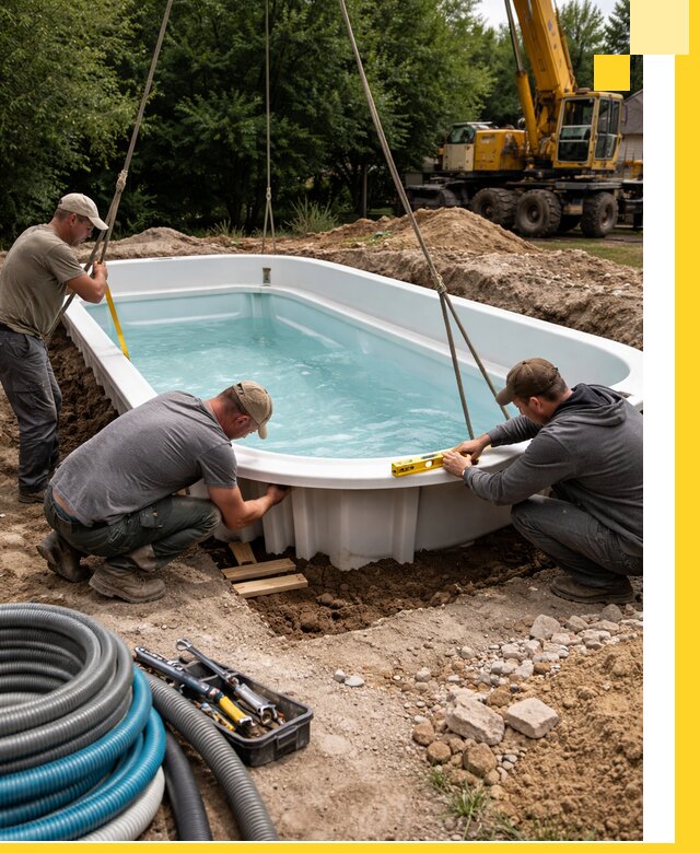 Установка и монтаж композитных бассейнов под ключ в Анапе