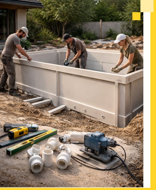 Установка полипропиленовых бассейнов под ключ в Анапе