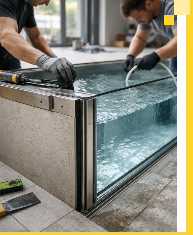 Проектирование и монтаж стеклянных бассейнов в Анапе