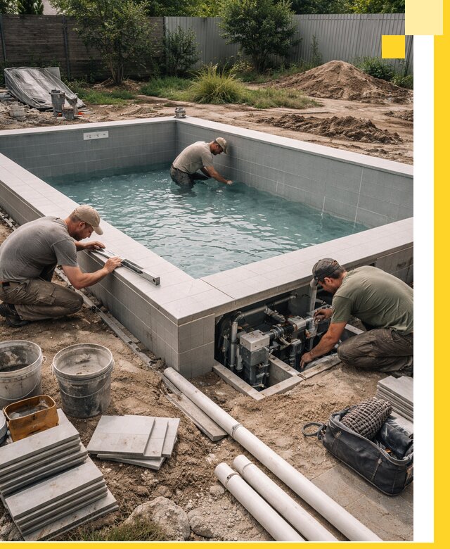 Строительство и монтаж бассейнов для дачи под ключ в Анапе