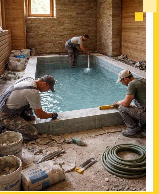 Проектирование и строительство бассейнов для бани в Анапе