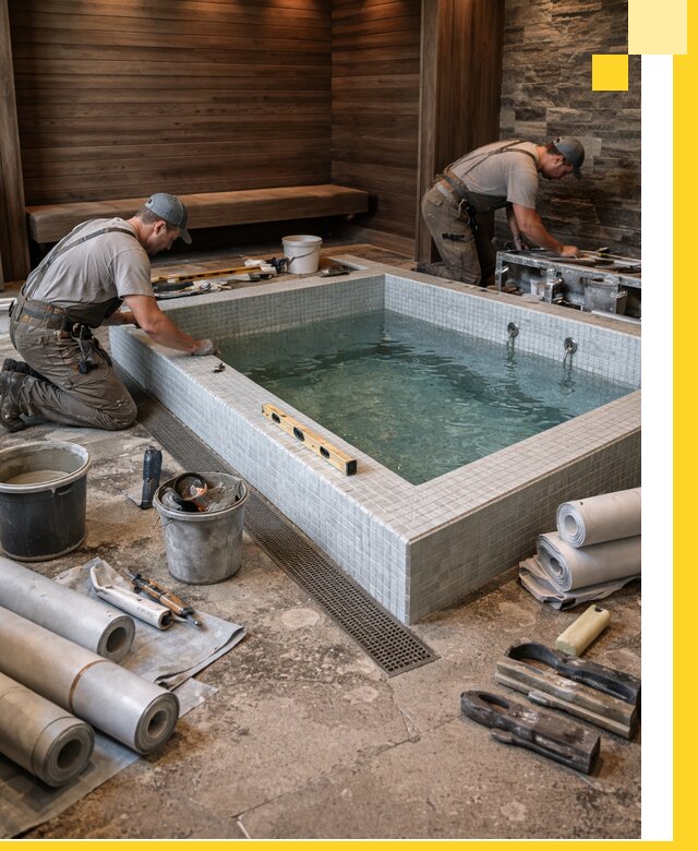 Установка и строительство бассейнов для сауны в Анапе