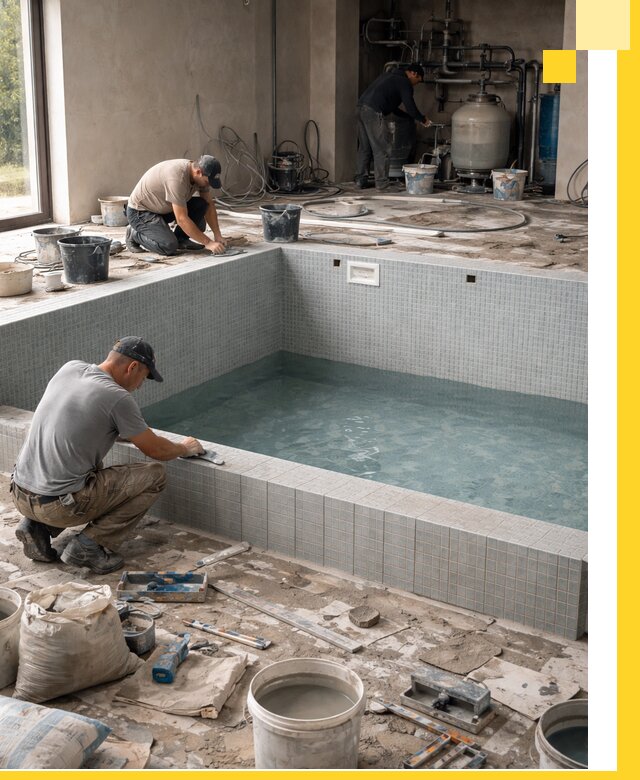 Строительство и монтаж бассейнов в помещении в Анапе