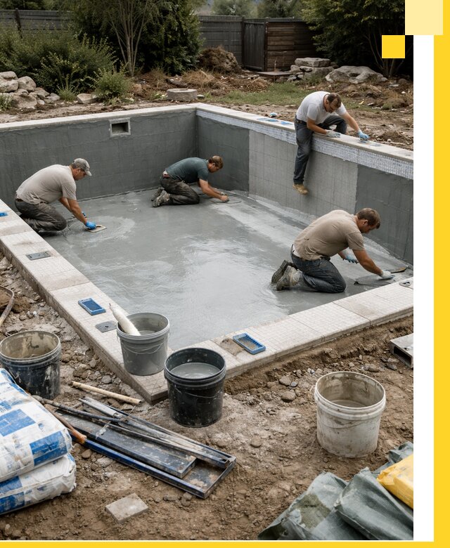 Изготовление и монтаж чаши бассейна под ключ в Анапе