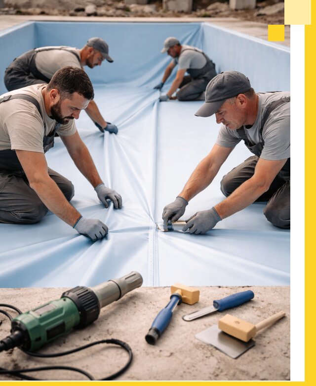 ПВХ пленка для бассейнов с монтажом и гарантией в Анапе