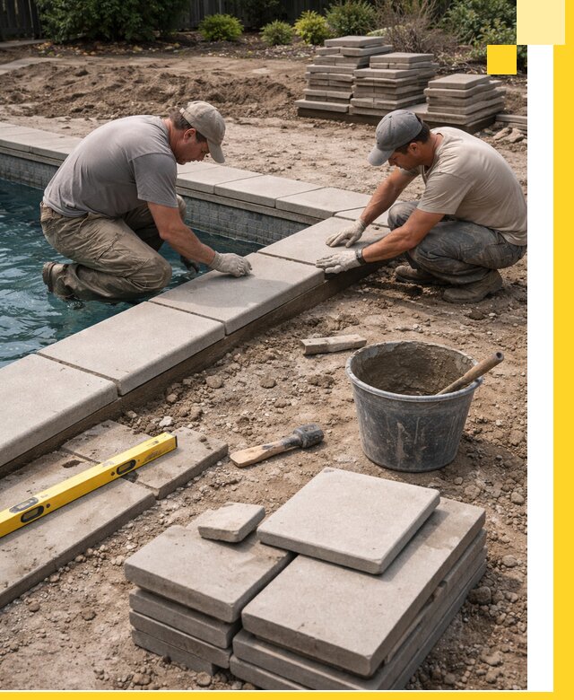 Установка и изготовление копингового камня для бассейнов в Анапе
