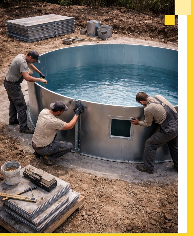 Круглые бассейны под ключ в Анапе проектирование и монтаж