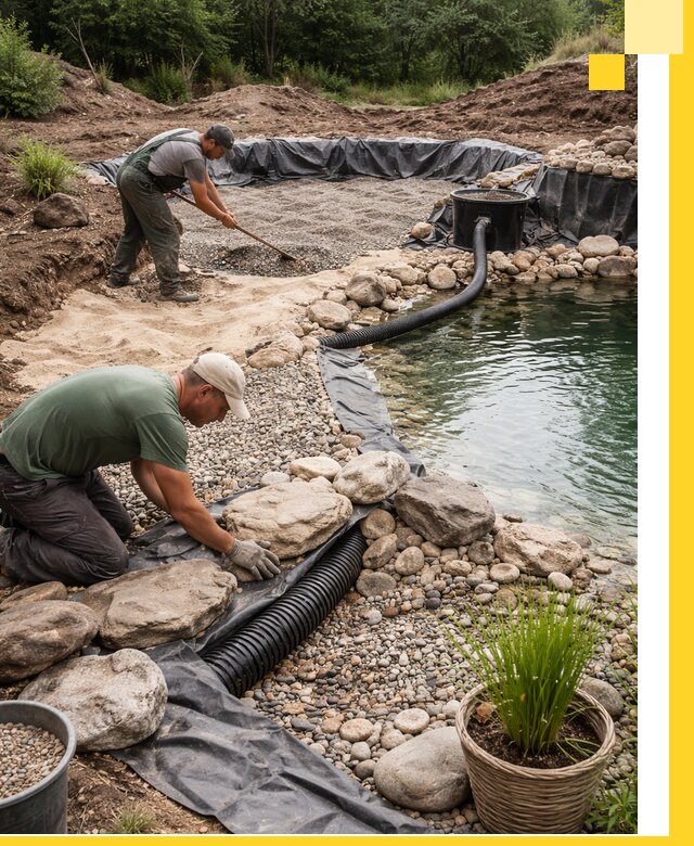Строительство природных бассейнов и озер в Анапе под ключ