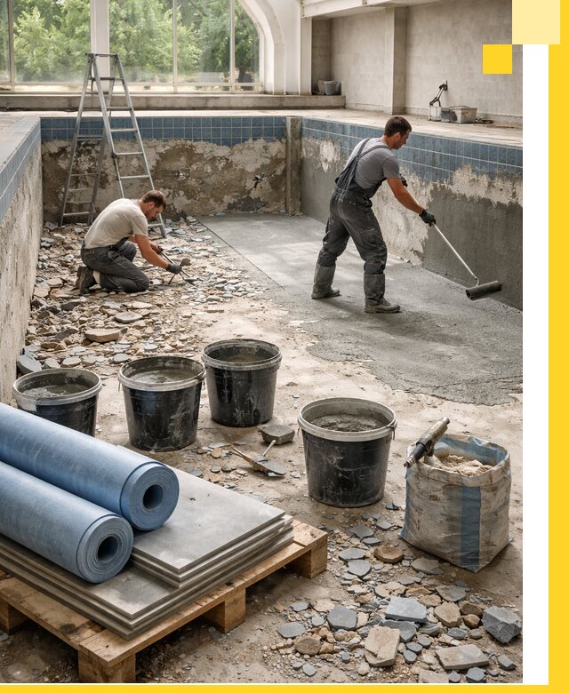 Реконструкция бассейнов в Анапе: ремонт, гидроизоляция