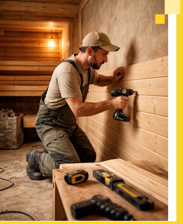 Профессиональная внутренняя отделка бани в Анапе под ключ