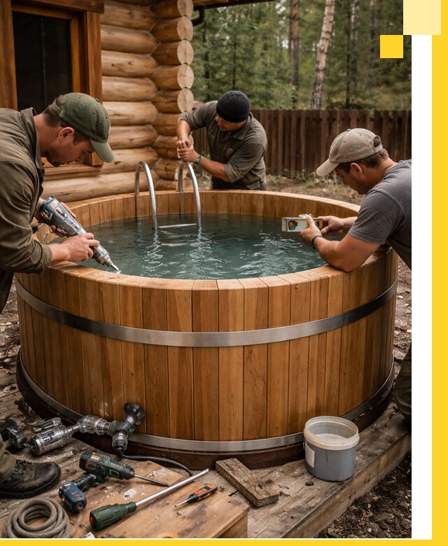 Строительство бань с купелью под ключ и отделкой в Анапе