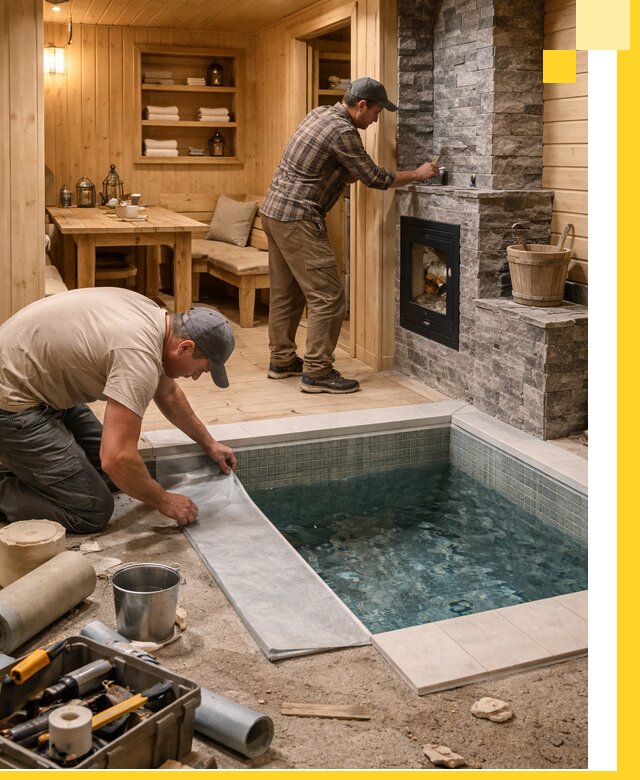 Строительство бань с комнатой отдыха под ключ в Анапе