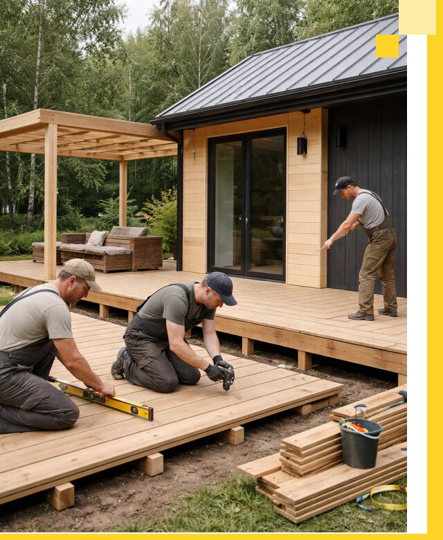 Строительство бань с террасой и бассейном под ключ в Анапе