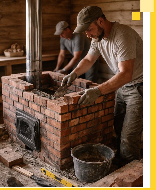 Кирпичные печи для бани под ключ в Анапе, проект и монтаж