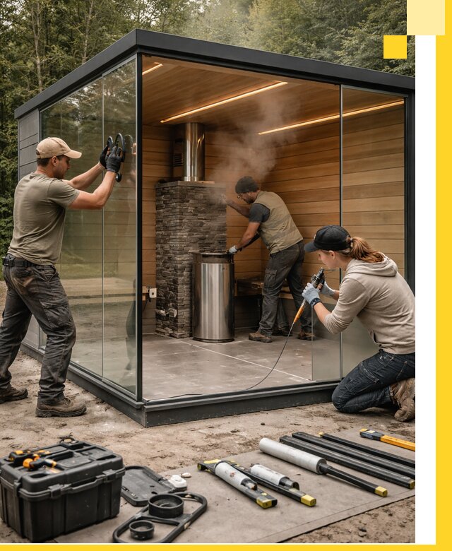 Проектирование и строительство стеклянных бань в Анапе