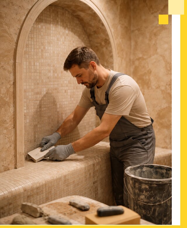 Профессиональная отделка хамамов с мозаикой под ключ в Анапе