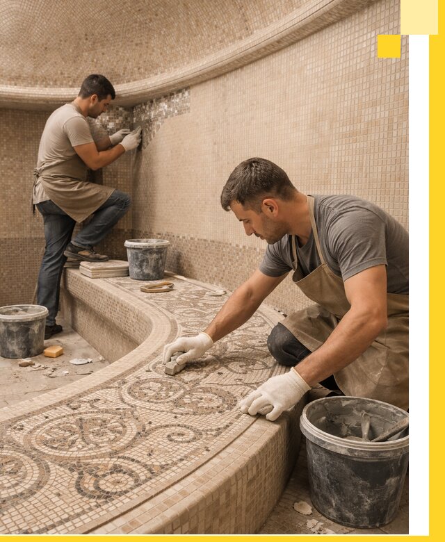 Плитка для хамама в Анапе, укладка, подбор и поставка